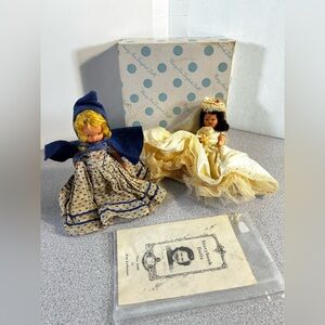 2 Vintage Bisque Nancy Ann Storybook Dolls. Original Box (1940s/1950s)